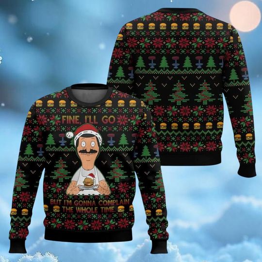 Discover Bob Belcher Christmas Sweater, Belcher Burgers Xmas Sweatshirt, Funny Burgers Ugly Sweater, Magic Kingdom Christmas Gifts