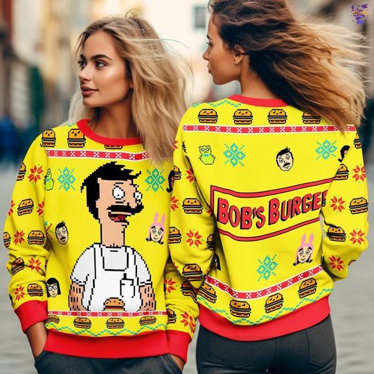 Discover Bob's Burgers Ugly Christmas Sweater, Bob Belcher Ugly Christmas Sweater, Bob's Burgers Christmas Shirt, Merry Christmas 2025 Ugly Sweater