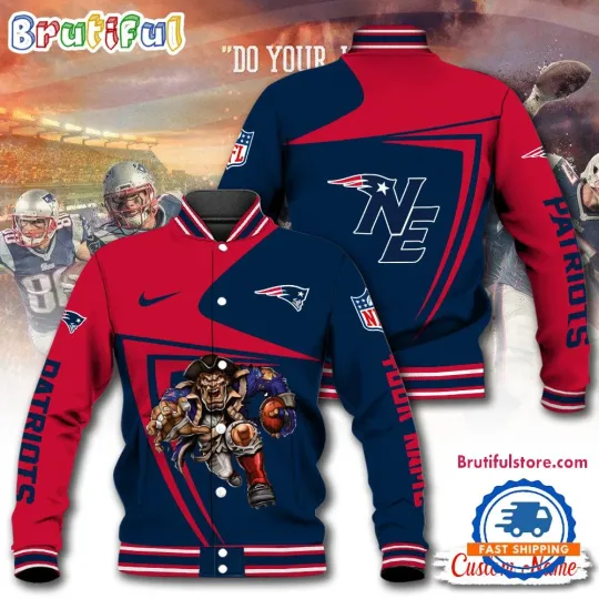 Discover NewEngland Patriot Football Mascot Limited New Design Baseball Jacket