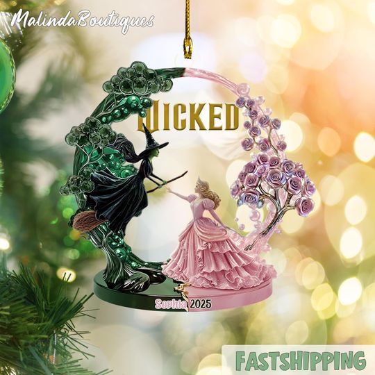 Discover Custom Wicked Ornament 2025, Defying Gravity Emerald Castle Ornament, Broadway Musical Ornament, Wicked Christmas Decor, Fan Gift Ornament
