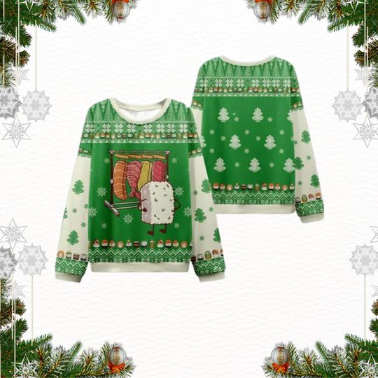 Discover Funny BBQ Christmas Sweater, Meat Lover Holiday Sweater, Cute Food Cartoon Xmas Shirt, Ugly Christmas Party Outfit