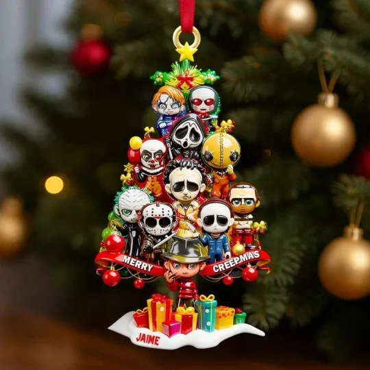 Discover Personalized Horror Christmas Tree Ornament, Gifts For Horror Fans, Horror Xmas