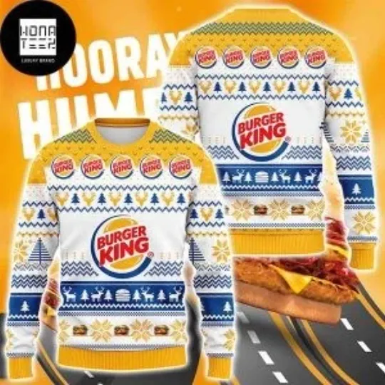 Burger King Hooray Xmas Signature 2023 Ugly Christmas Sweater Tee