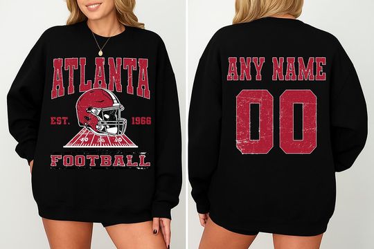 Discover Personalized Atlanta Football Sweatshirts - T-Shirts - Hoodie, Football Crewneck Sweatshirt, Atlanta Custom Football Shirt