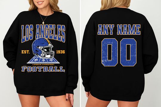 Personalized Los Angeles Football Sweatshirts, Gift for Football Fan