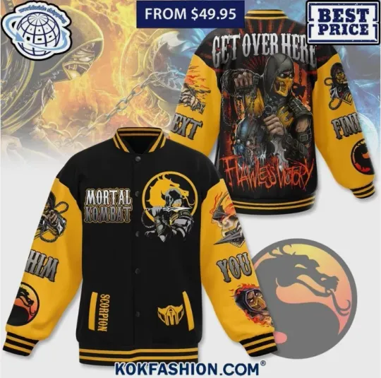Mortal Kombat Get Over Here Baseball Jacket Gift For Christmas