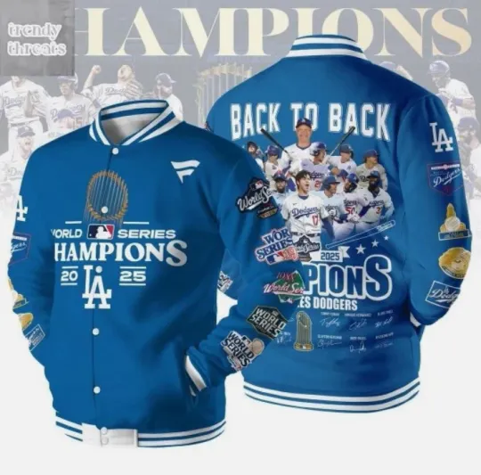 Dodgers Back To Back  Champions Baseball Jacket Gift For Christmas