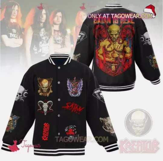 Discover Kreator Satan Is Real Baseball Jacket Gift For Christmas