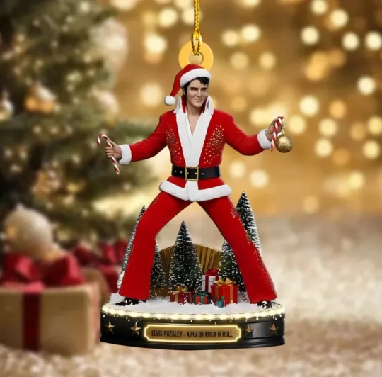 Discover 2D FLAT Elvis Presley Custom Shape 2-sided Acrylic Ornament Xmas Gift