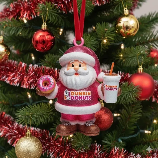 Discover SALE! 2025 Dunkin Donuts Christmas Acrylic Ornament Christmas 2D Flat