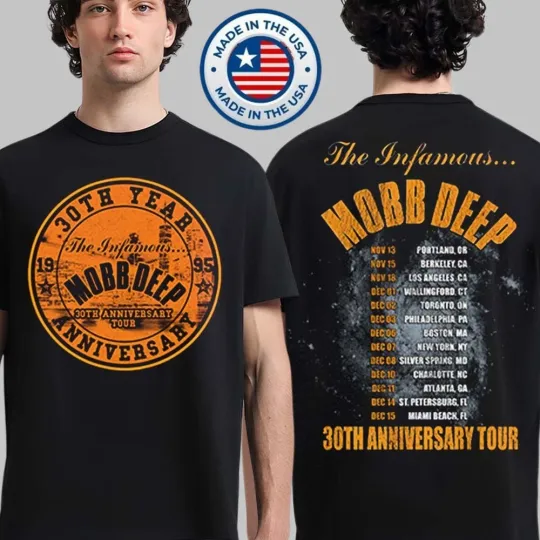 Discover The Infamous Mobb Deep 30th Anniversary Tour 2025 Double Sided T-Shirt