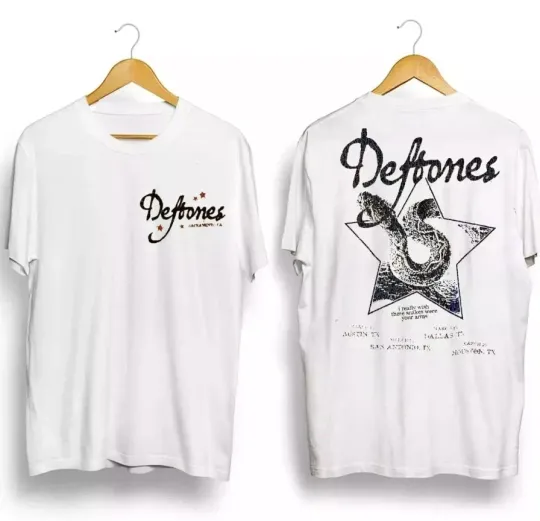 Discover Deftone Texas Exclusive Double Sided 2025 Tour t-Shirt