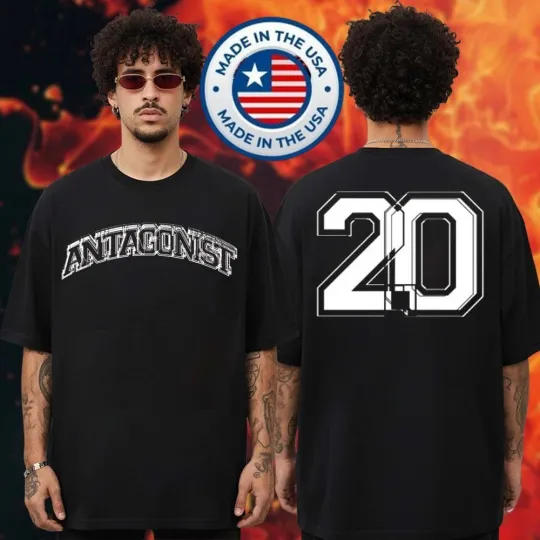 Discover Playboi Carti Merch Antagonist Tour 2.0 Black Unisex Double Sided T-Shirt