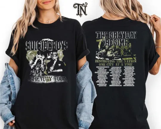 Discover Greyfivenine North American Tour 2025 Suicideboys Greyday Double Sided T-shirt