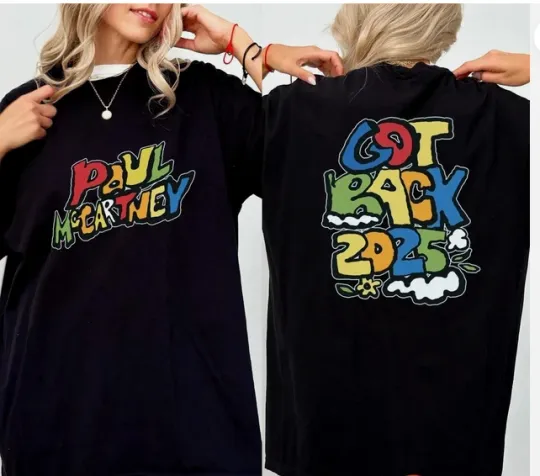 P mccartney Got Back Tour 2025 Double Sided Inspired T-Shirt