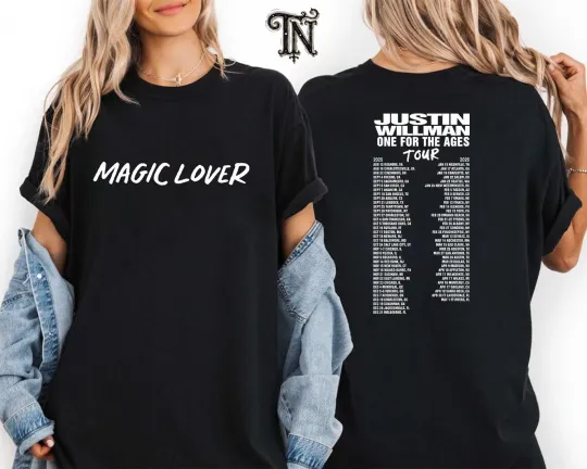 Discover Justin Willman One For The Ages Tour Magic Lover 2025 Double Sided T-Shirt