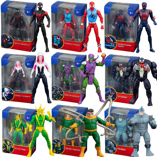 Discover ZD Original Spider Man 4inch GREEN GOBLIN Doctor Octopus VENOM Action Figures MILES GWEN ELECTRO SCARLET SPIDER 2099 RHINO Toys