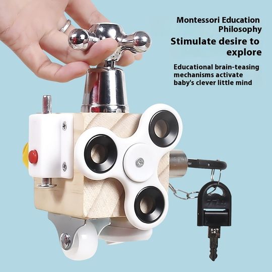 Discover Montessori Kids Busy Cube Board Educational Toys Children Hand Grasping Ability Training Lock Learning Toys For Toddler Gifts