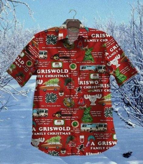Discover Griswold Family Christmas Hawaiian Shirt, Funny Xmas Vacation Aloha Shirt, Retro Holiday Movie Shirt for Men & Women
