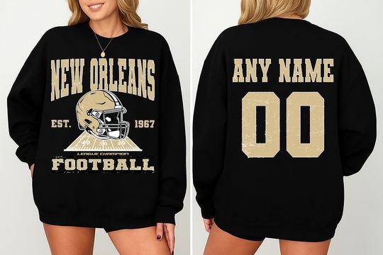 Discover Personalized New Orleans Football Sweatshirts, Gift for Football Fan