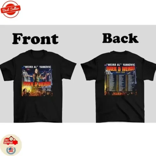 Discover Weird Al Yankovic Bigger and Weirder Tour Double Sided T Shirt