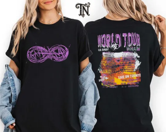 Discover Lil Baby WHAM World Tour 2025 Fan Gifts Unisex Double Sided T-shirt