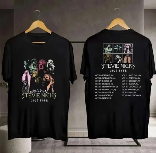 Discover Stevie Nicks Live Concert Music Tour Dates 2025 Double Sided T-Shirt