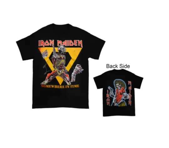 Discover Iron Maiden Somewhere In Time Tour 1986 T-Shirt Double Side Tee