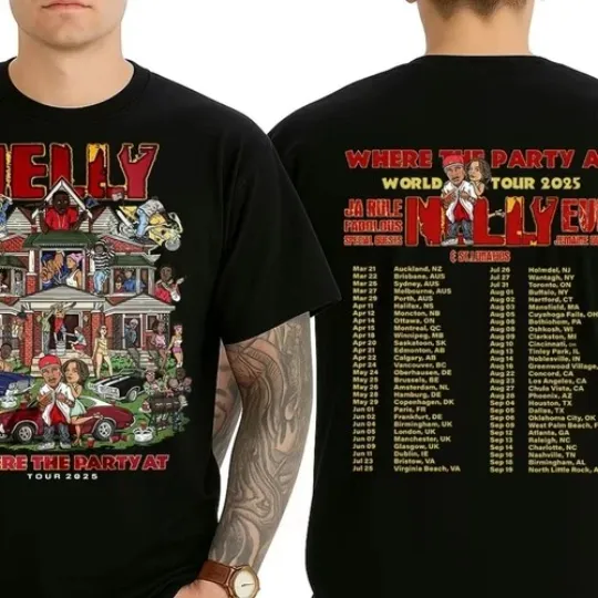 Discover HOT!!! Nelly Where The Party At Tour 2025 Double Sided Unisex T-Shirt