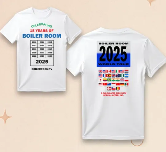 Discover Boilerroom 2025 World Tour Double Sided T-Shirt