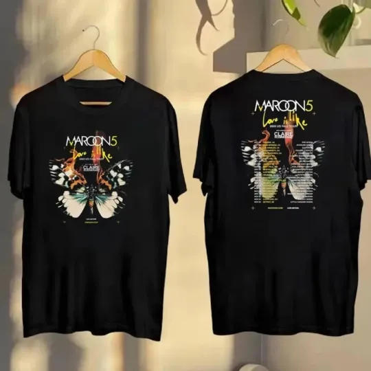 Maroon 5 Love is Like 2025 Us Fall Tour Double Sided T-shirt