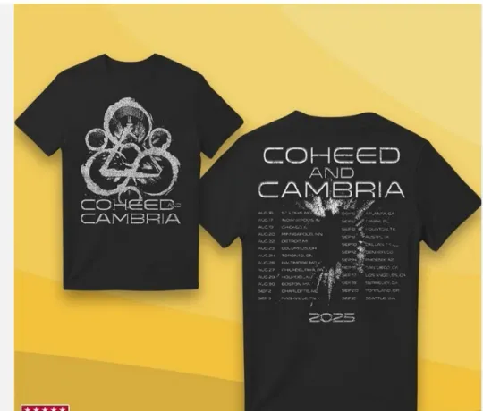 Discover Coheed And Cambria Stone Keywork Fall Tour 2025 Double Sided T-Shirt
