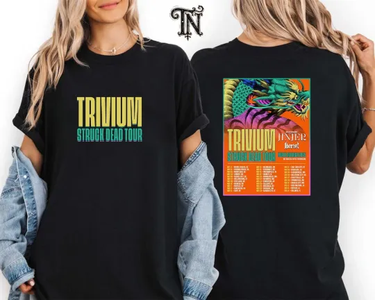Trivium Struck Dead Tour 2025 With Jinjer x Heriot Unisex Double Sided T-Shirt