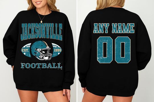 Discover Vintage Jacksonville Football Sweatshirt- Hoodie- Tshirt, Custom Jacksonville Football Shirt, Football Crewneck Shirt, Jacksonville Football