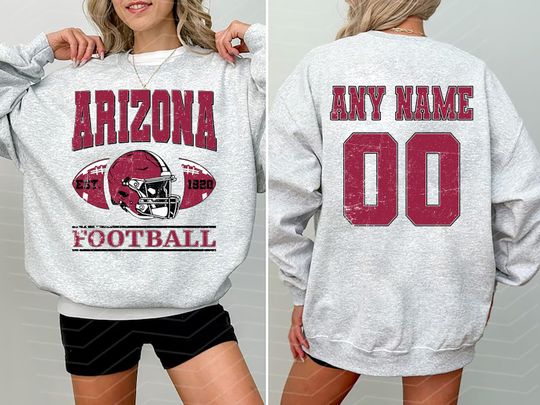 Discover Vintage  Arizonna Football Sweatshirt- Hoodie- Tshirt , Custom  Arizonna Football Shirt, Football Crewneck Shirt, Retro Arizonna Football Shirt