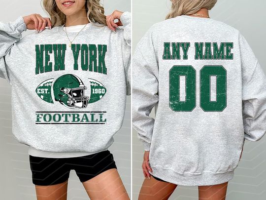 Discover Vintage New York Football Sweatshirt- Hoodie- Tshirt, Custom New York Football Shirt, Football Crewneck Shirt, Retro New York Football Shirt