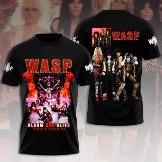 Discover W.A.S.P. band album one alive 3D SHIRT All size