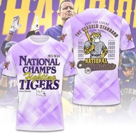 Discover Tigers Baseball 3D Shirt National Champions 2025