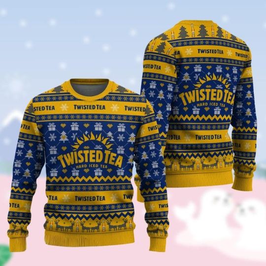 Twisted Tea Ugly Sweater, Drinking Holiday Sweater, Hard Iced Tea Christmas Sweater