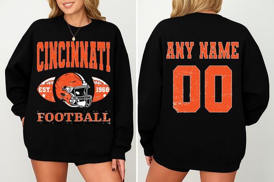 Discover Vintage Cincinnati Football Sweatshirt- Hoodie- Tshirt, Custom Cincinnati Football Shirt, Football Crewneck Shirt, Retro Cincinnati Football