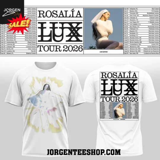 Discover Rosalía Lux Album 2026 The Massive World Tour 3D T-Shirt