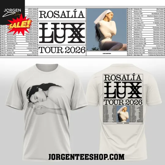 Discover Rosalía LUX Tour 2026 The World Schedule 3D T shirt