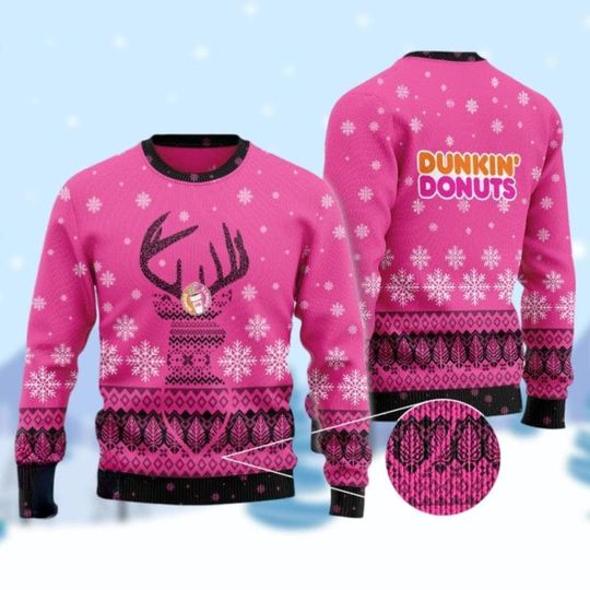 Dunkin Donuts Sweater, Coffee Christmas Sweater, Donut Holiday Sweater, Dunkin Donuts Lovers Ugly Sweater