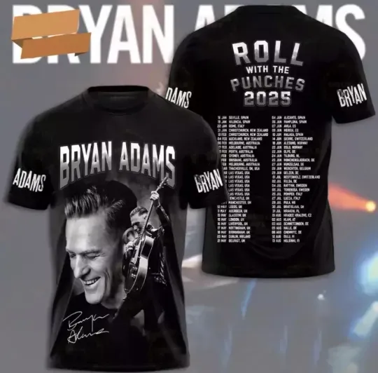 Discover Bryan Adams Roll With The Punches 2025 3D T-shirt
