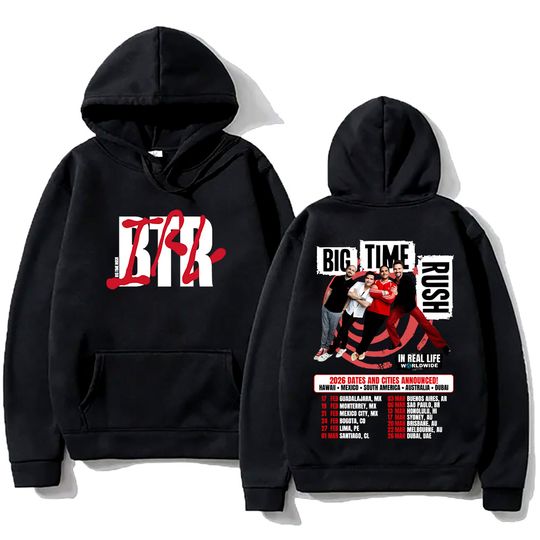 Discover Big Time Rush BTR Double Sided Hoodie Tour 2026 Long Sleeve Sweater for Women Men