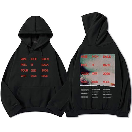 Discover Nine Inch Nails Peel It Back 2026 Tour Hoodie Long Sleeve Graphic Sweatshirt Mens