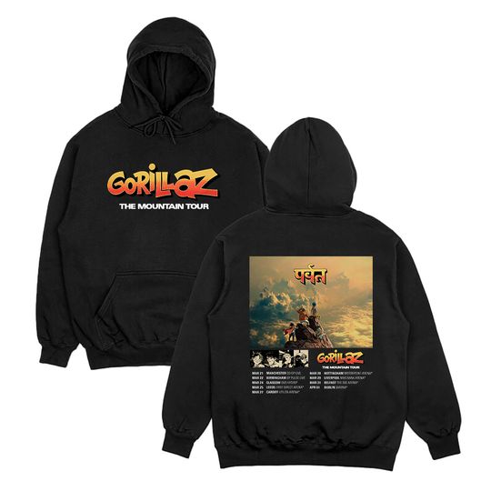 Discover Gorillaz The Mountain Tour 2026 Hoodies Unisex Casual Pullover