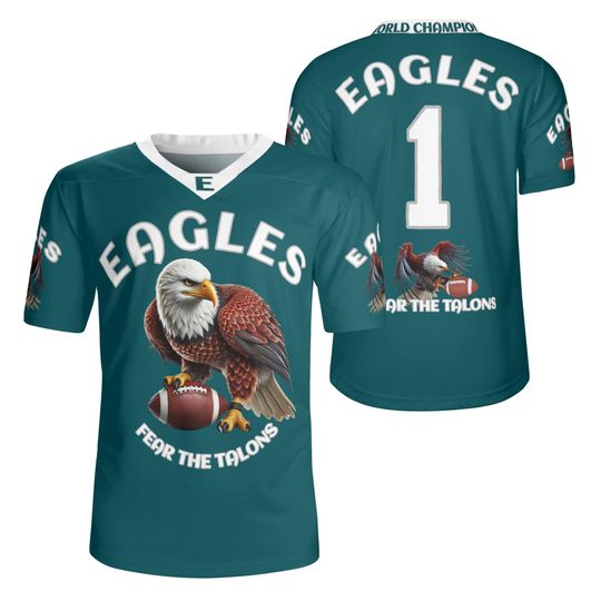 Discover Eagles Fear the Talons Football Jersey Unisex V-Neck Mesh Green