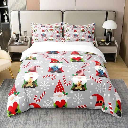 Discover Santa Claus Gnome Bedding Set Duvet Cover Comforter Cover Christmas Home Decor