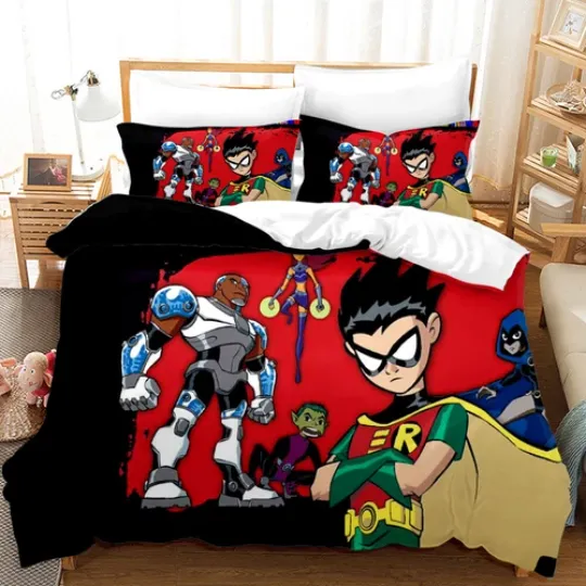 Discover Teen Titans 3-Piece Bedding Set Duvet Cover Comforter Cover and Pillowcases